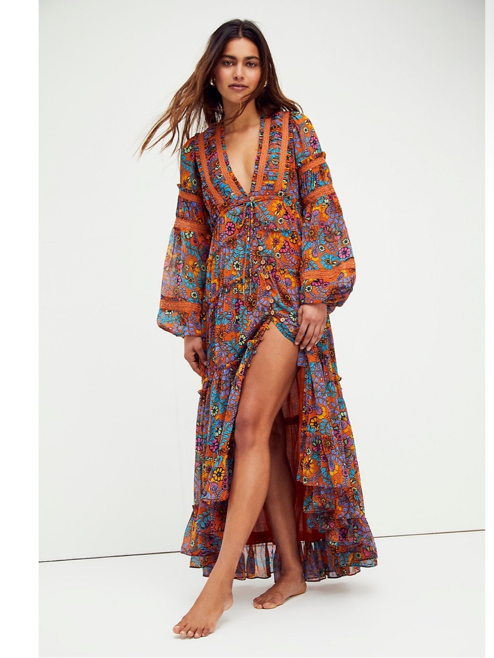Free People Printed Cassis Dress Size Medium NWT